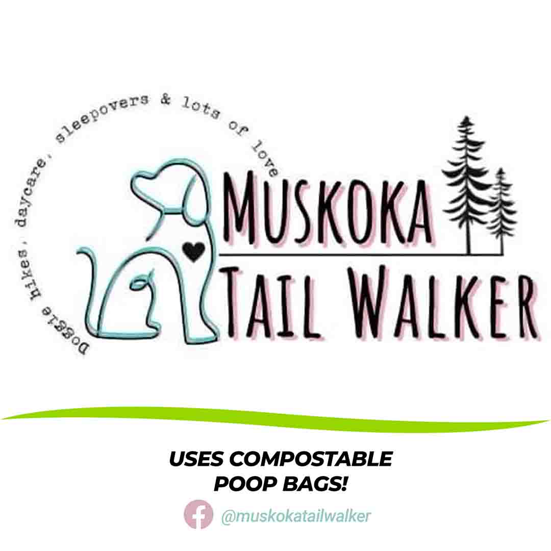 Muskoka dog walking is the newest SCHOEP compostable poop bag partnered dog walker